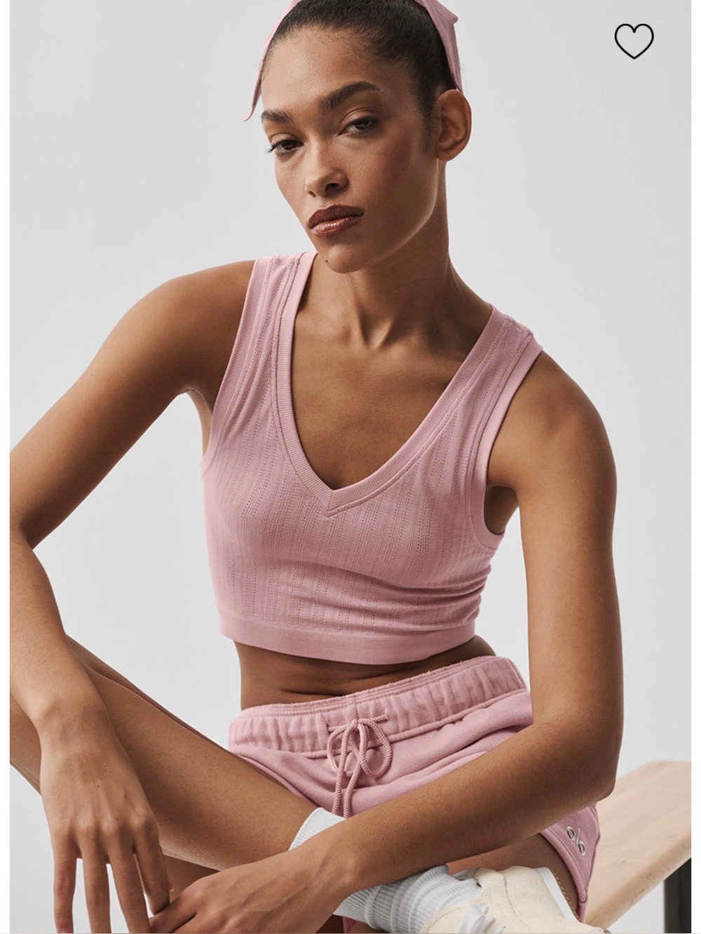 alo yoga seamless pointelle tank vintage oink size medium new with tags